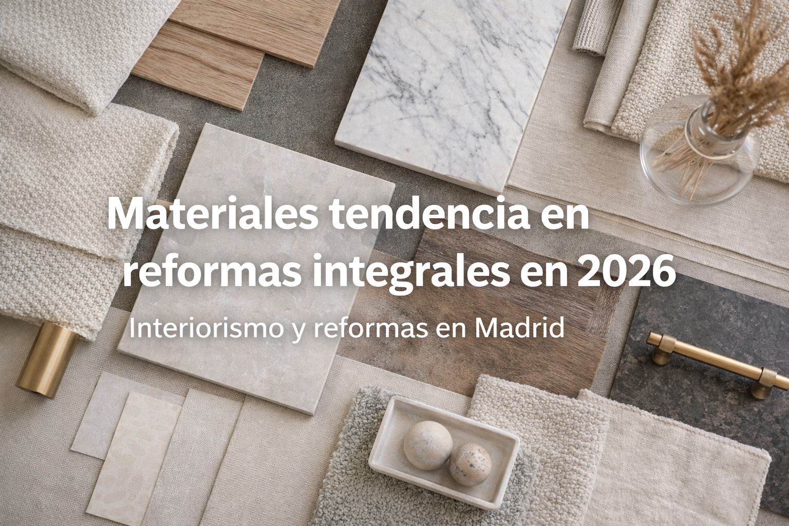 moodboard de materiales en tendencia con titulo principal